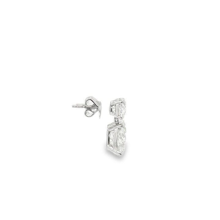 14kt White Gold Lab Diamond Dangling Earrings