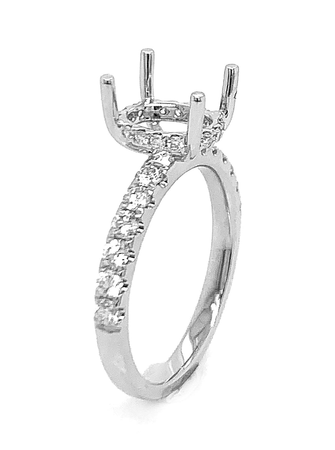 18kt White Gold Diamond Semi Mount