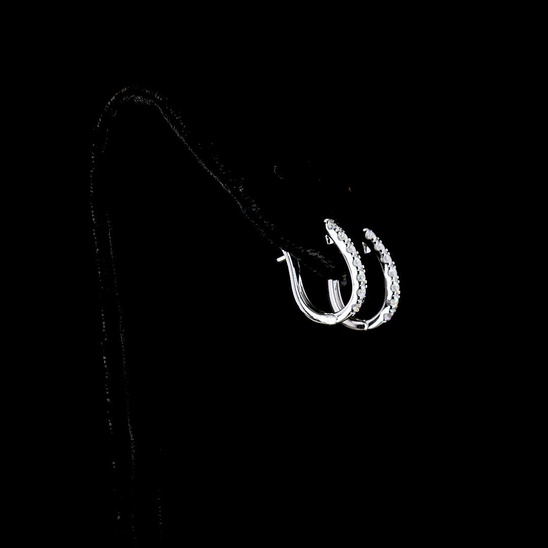 14kt White Gold Lab Diamond Huggie Earrings