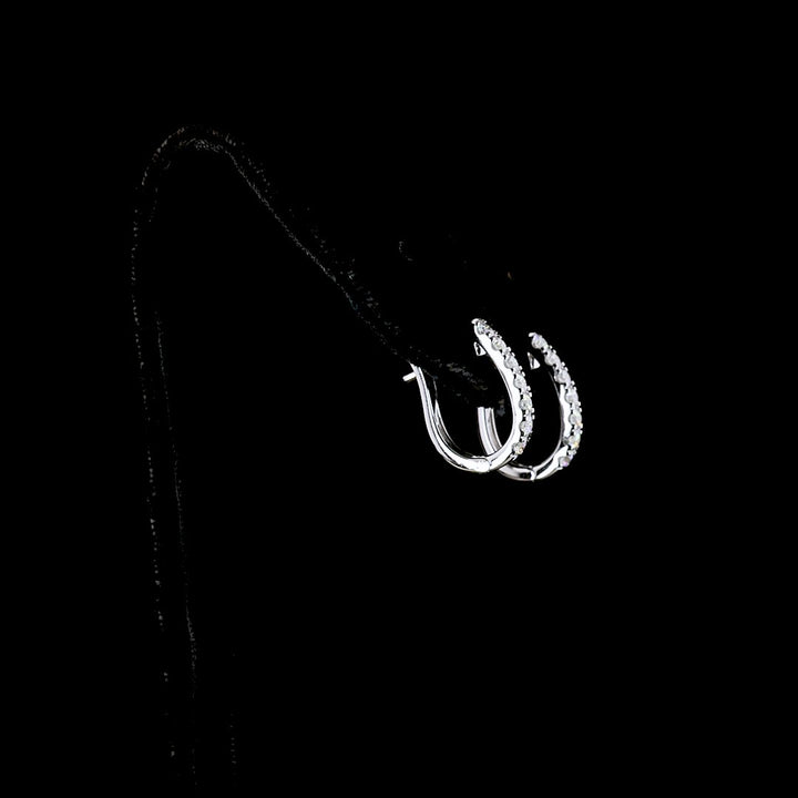 14kt White Gold Lab Diamond Huggie Earrings