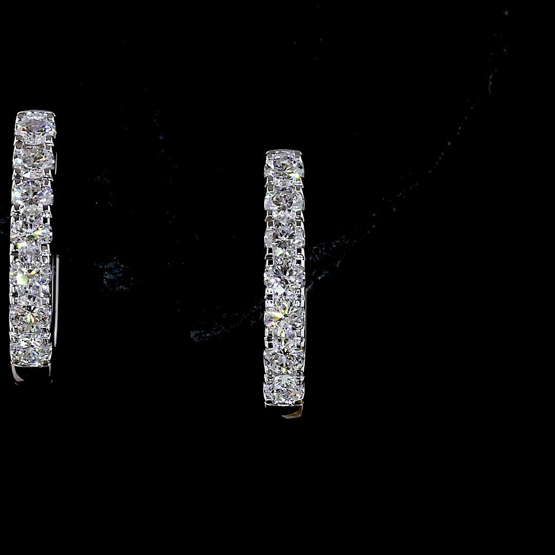 14kt White Gold Lab Diamond Huggie Earrings