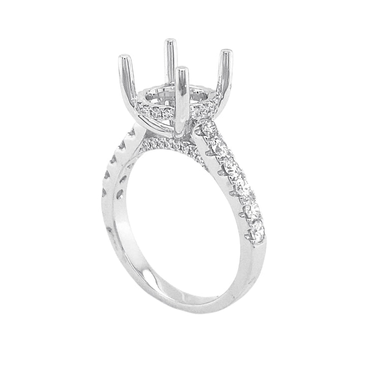 18kt White Gold Diamond Semi Mount