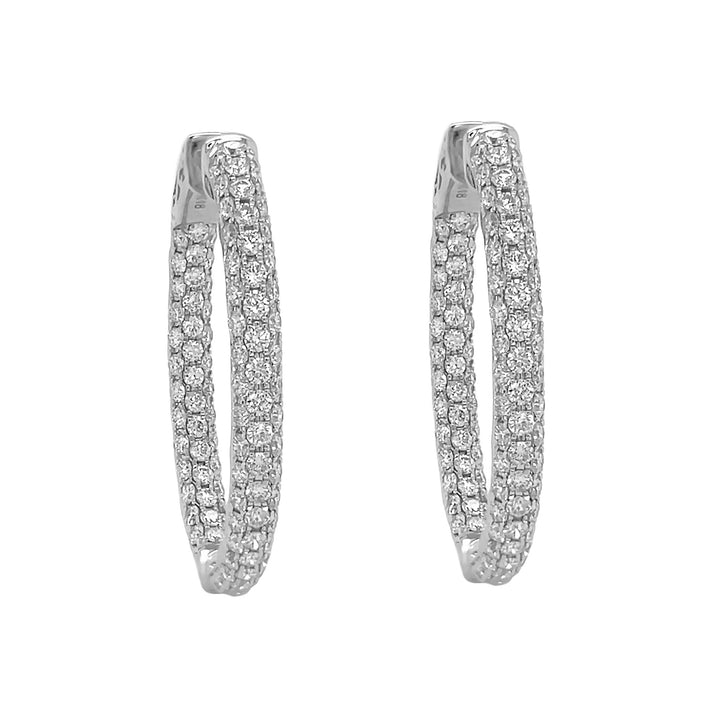 18kt White Gold Diamond Inside-out Hoops