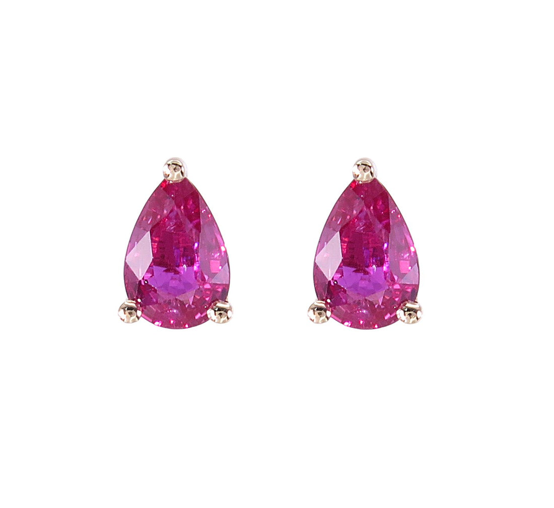 18kt Rose Gold Ruby Earrings.