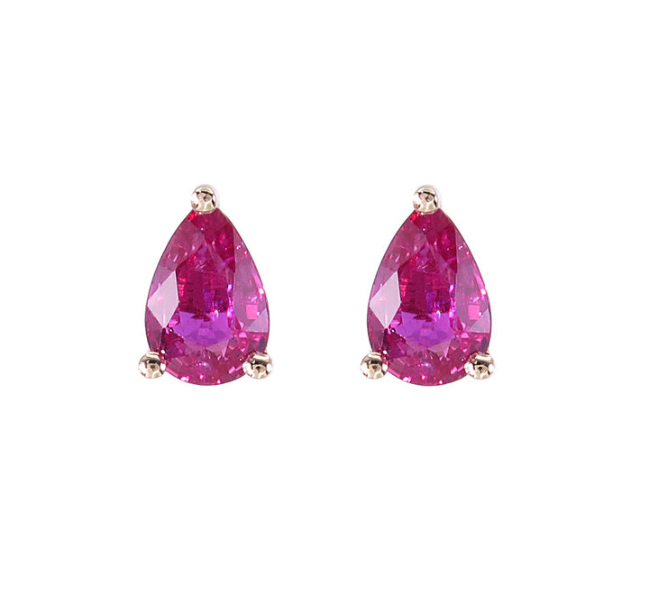 18kt Rose Gold Ruby Earrings.