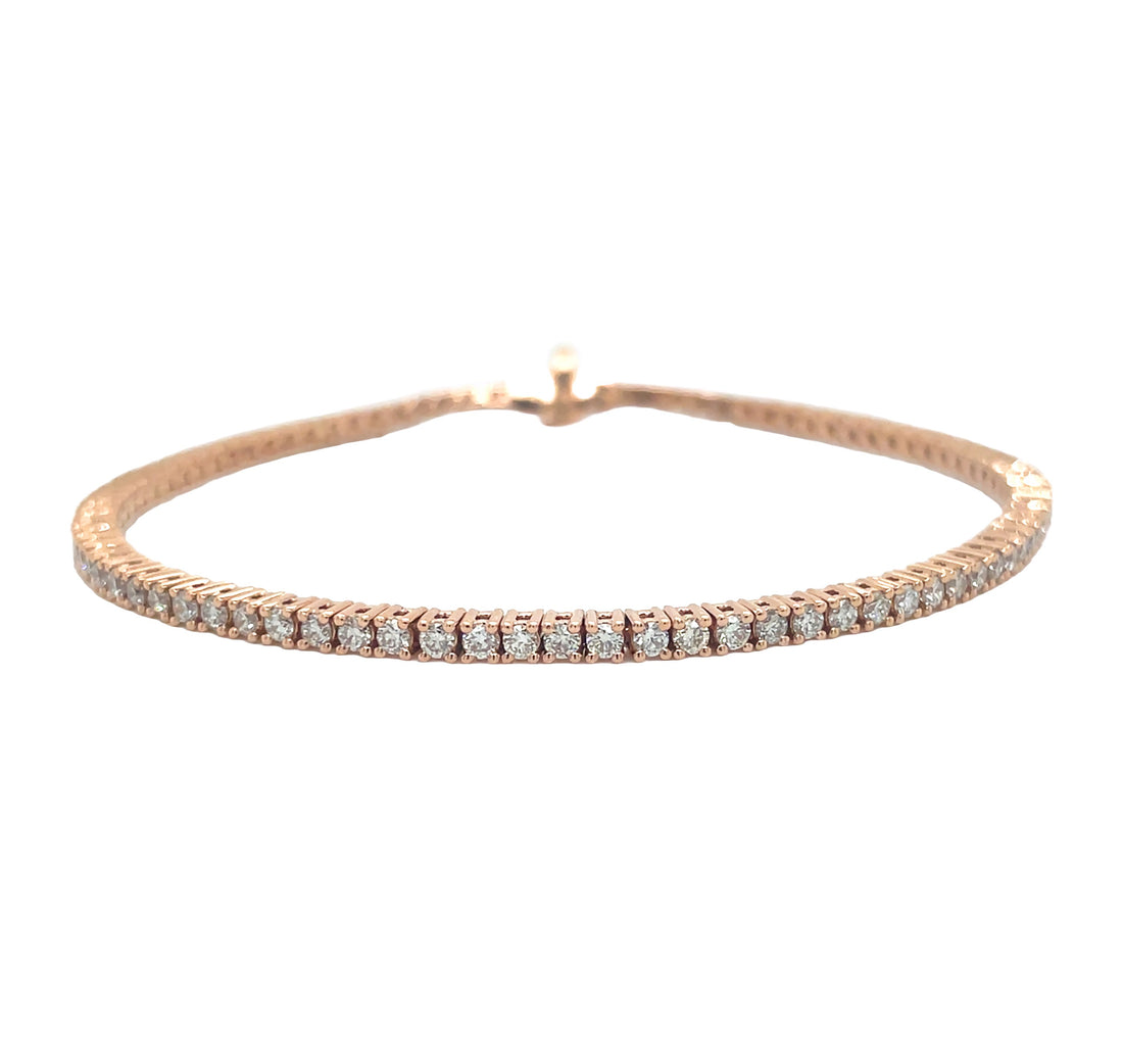 18kt Rose Gold Diamond Tennis Bracelet