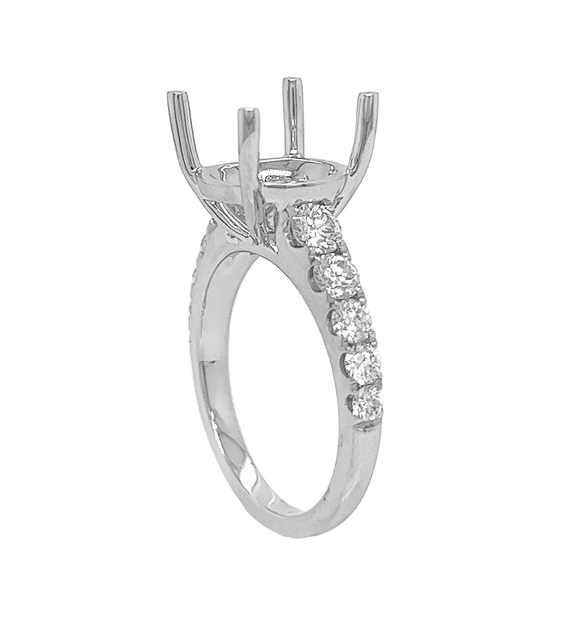 18kt White Gold Diamond Semi Mount