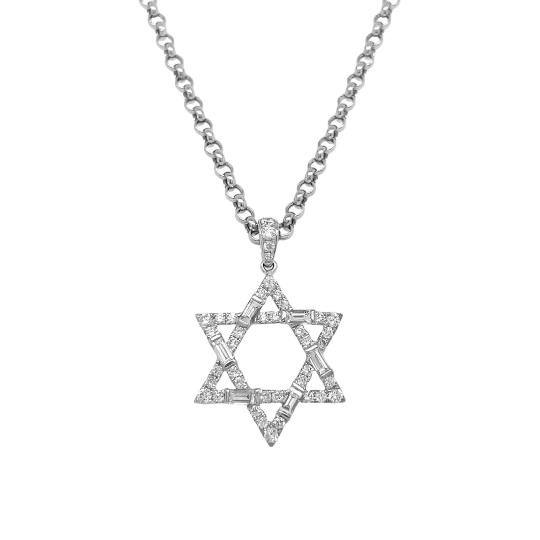 18kt White Gold Diamond Star Pendant
