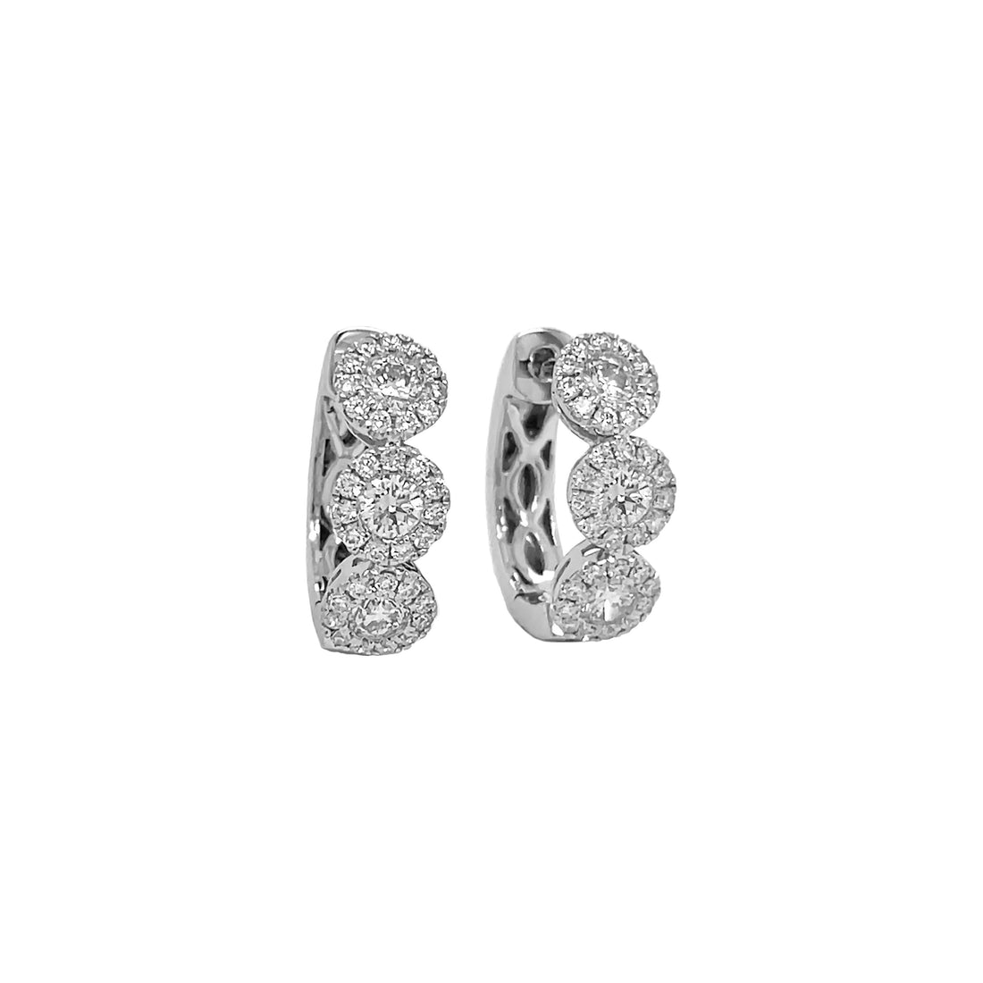 18kt White Gold Diamond Huggie Earrings