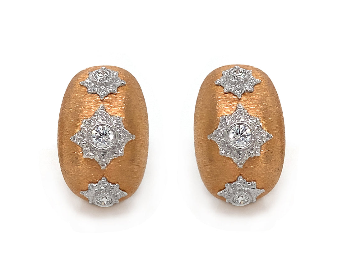 18kt Rose Gold Diamond Earrings