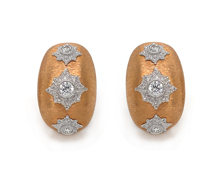 18kt Rose Gold Diamond Earrings