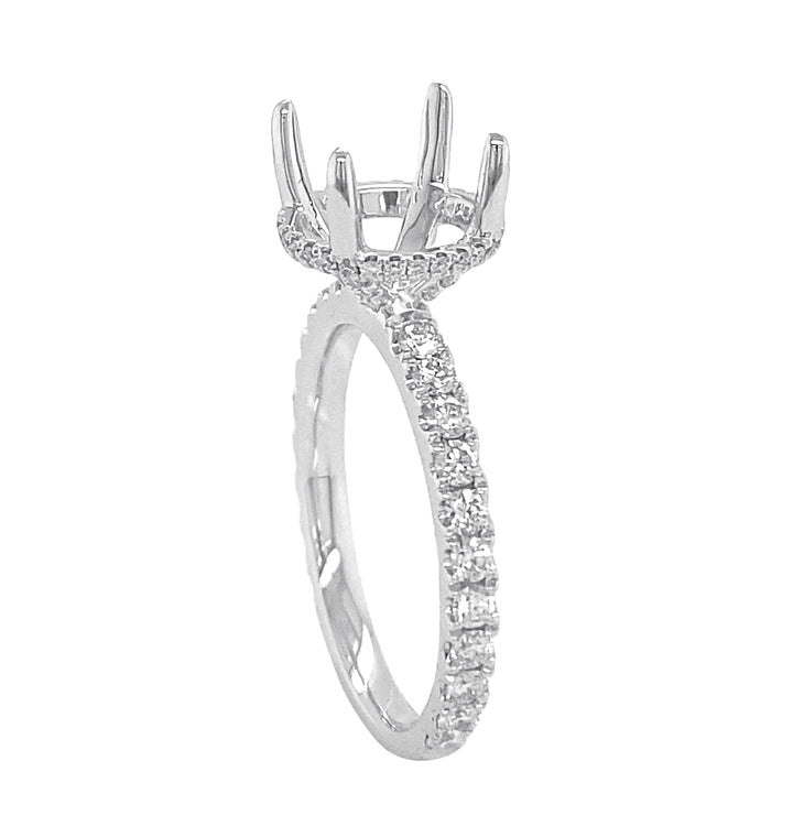 18kt White Gold Diamond Semi Mount