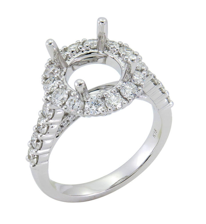 18kt White Gold Diamond Semi-mount