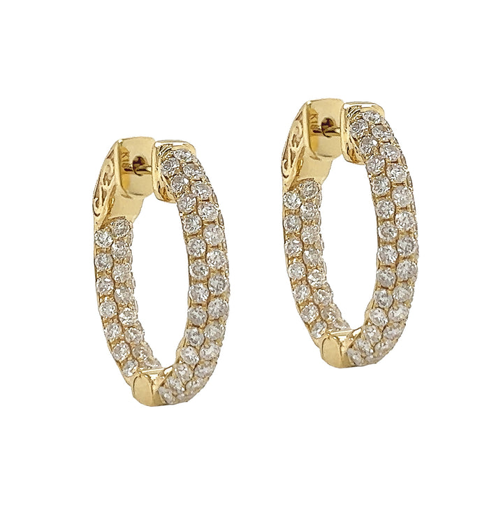 18kt Yellow Gold Diamond Inside-out Hoops