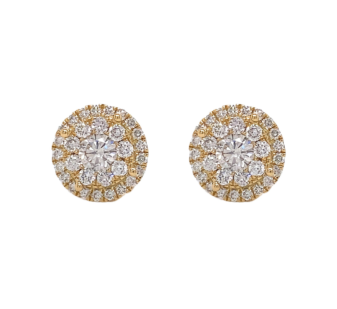 18kt Yellow Gold Diamond Earrings