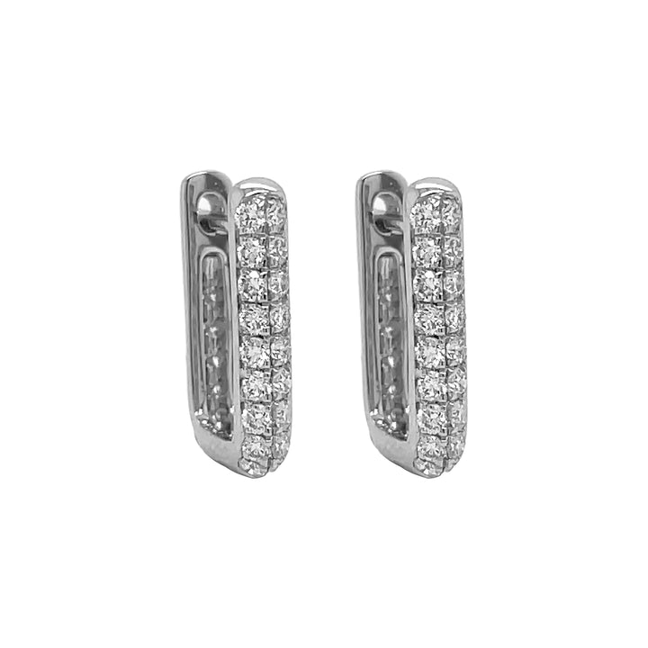 18kt White Gold Diamond Huggie Earrings