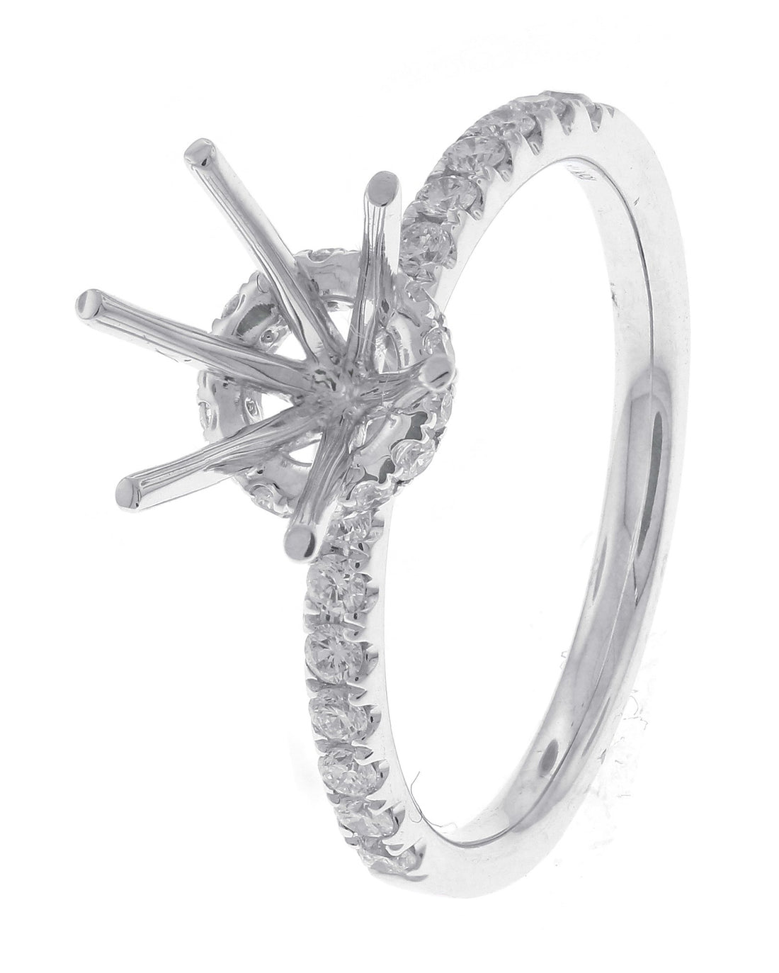 18kt White Gold Diamond Semi Mount