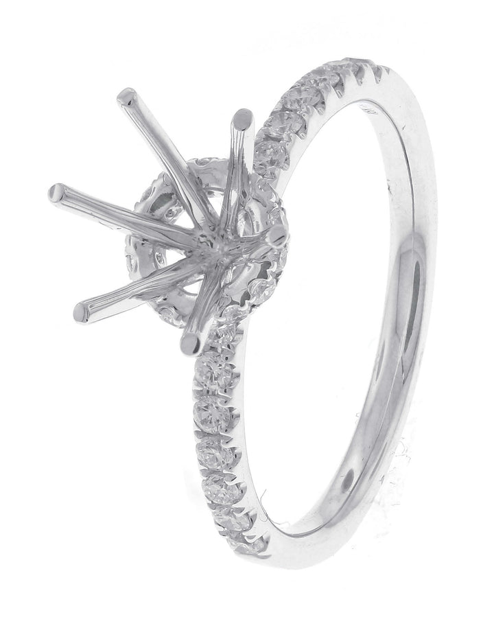 18kt White Gold Diamond Semi Mount