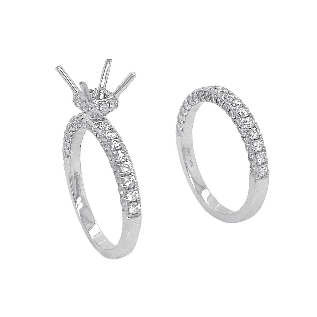 18kt White Gold Diamond Semi Mount