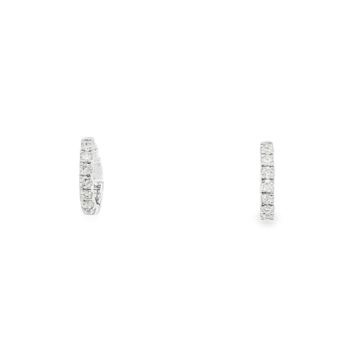 14kt White Gold Diamond Huggie Earrings