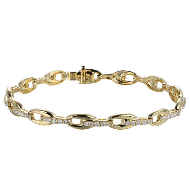 18kt Yellow Gold Diamond Link Bracelet