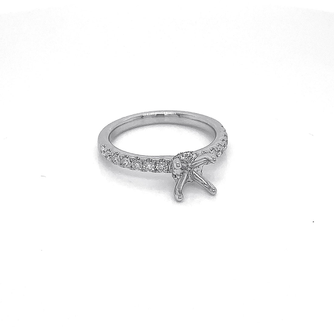 18kt White Gold Diamond Semi Mount