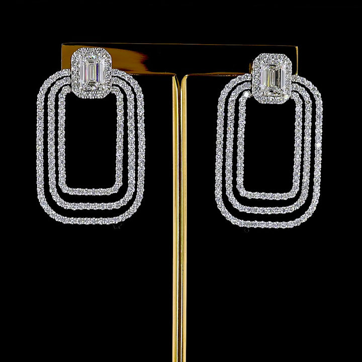 14kt White Gold Lab Diamond Dangling Earring