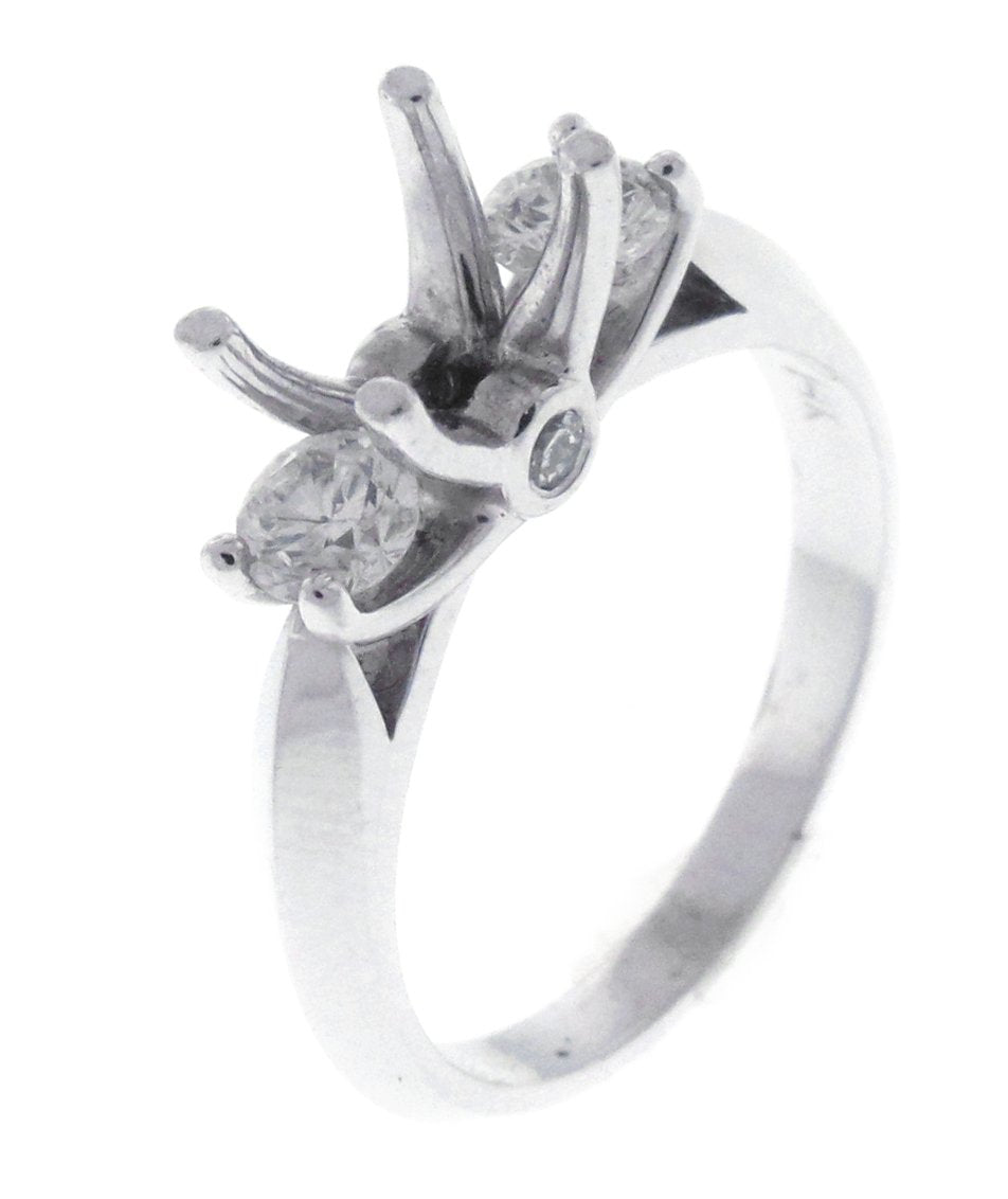 18kt White Gold Diamond Semi Mount