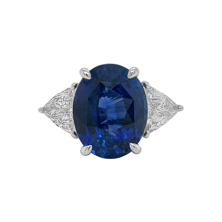 18kt White Gold Diamond and Blue Sapphire Ring