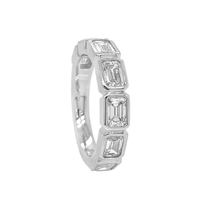 18kt White Gold Diamond Half-way Band
