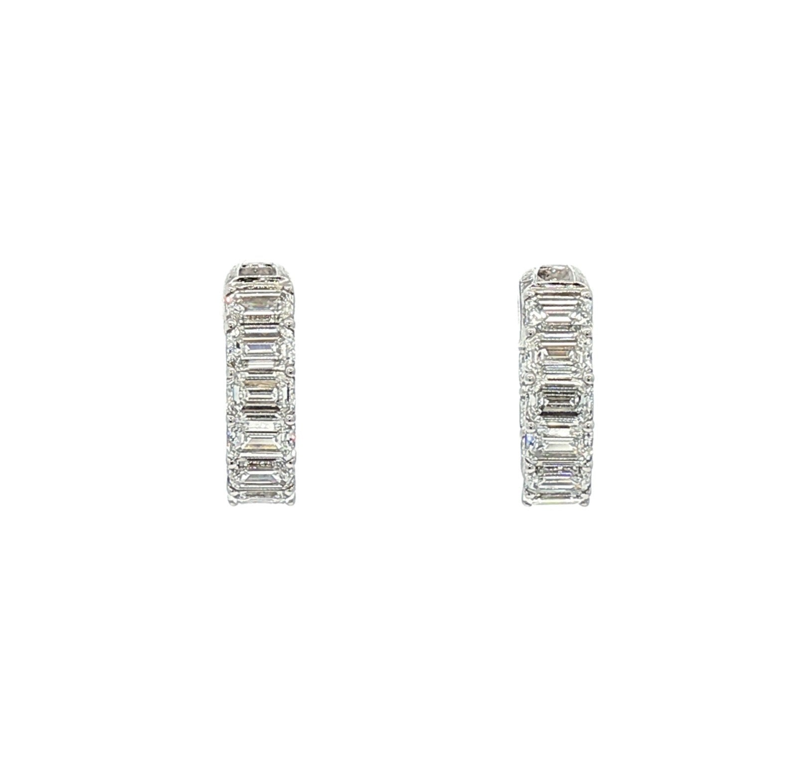 14kt White Gold Lab Diamond Huggie Earrings
