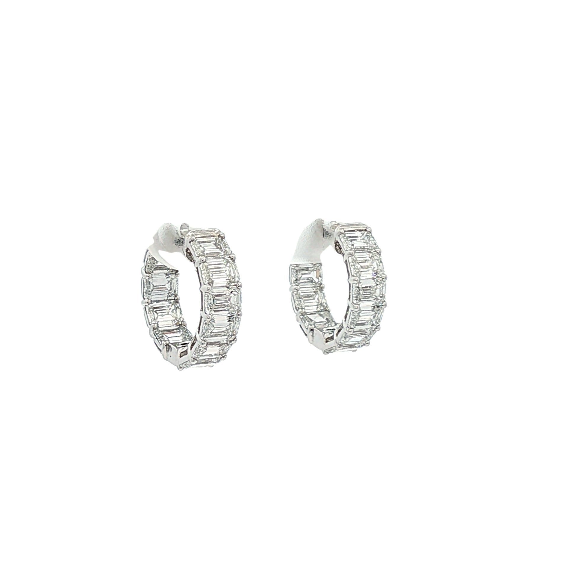 14kt White Gold Lab Diamond Huggie Earrings