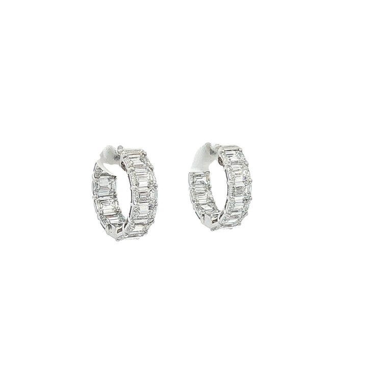 14kt White Gold Lab Diamond Huggie Earrings