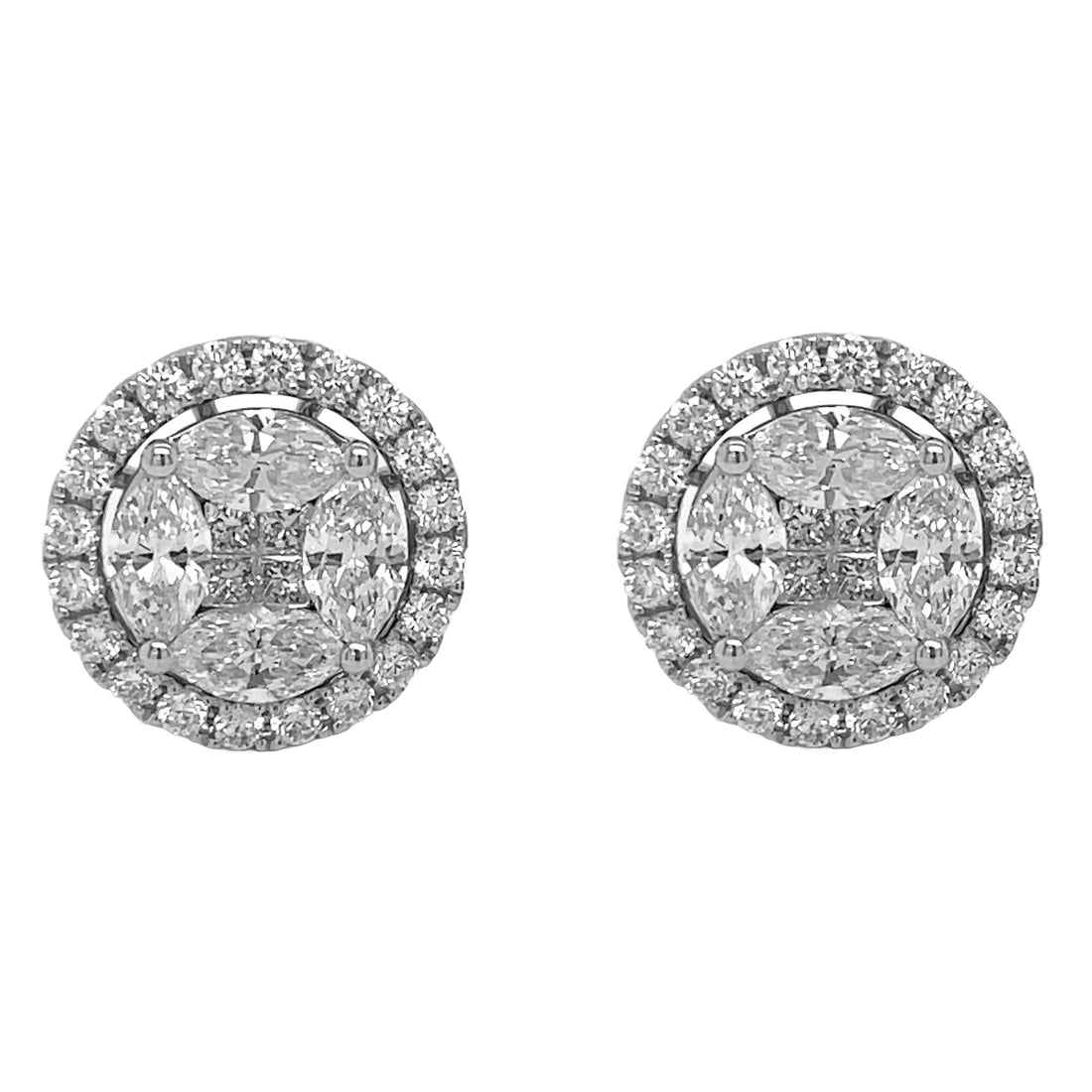 18kt White Gold Diamond Earrings