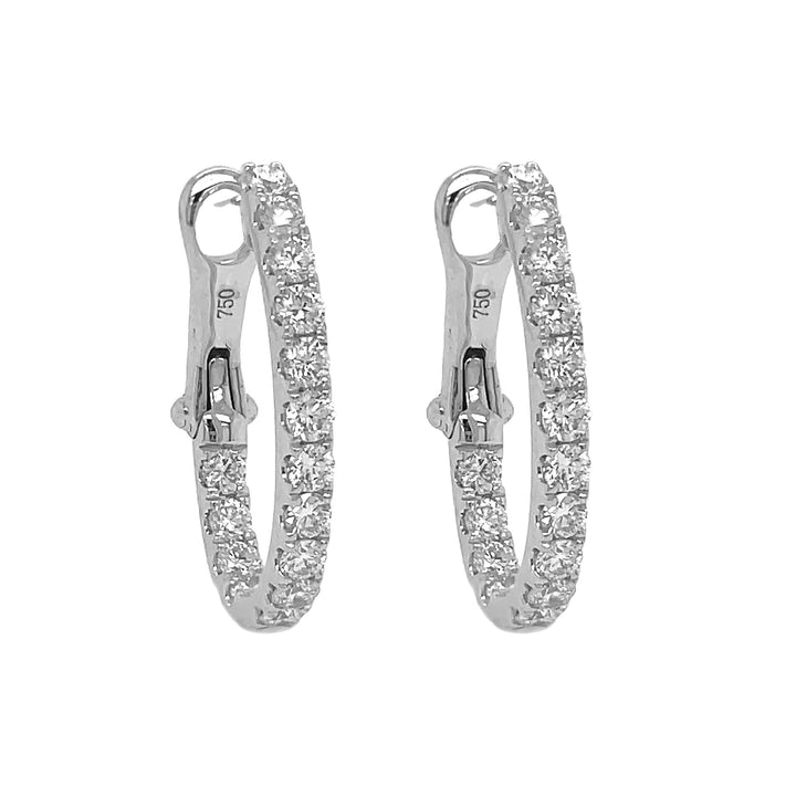 18kt White Gold Dimaond Inside-out Hoops
