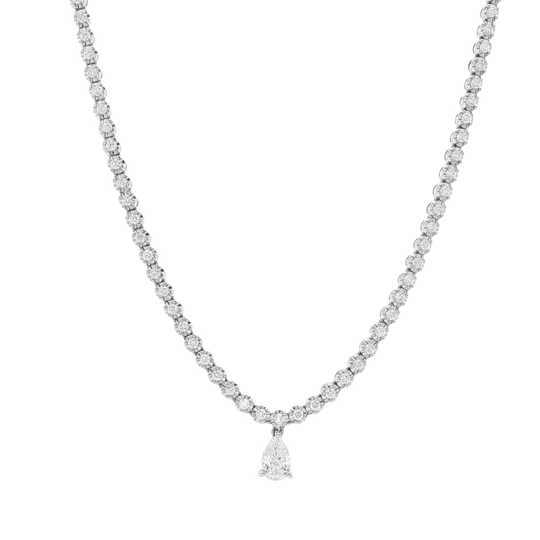 18kt White Gold Diamond Tennis Necklace