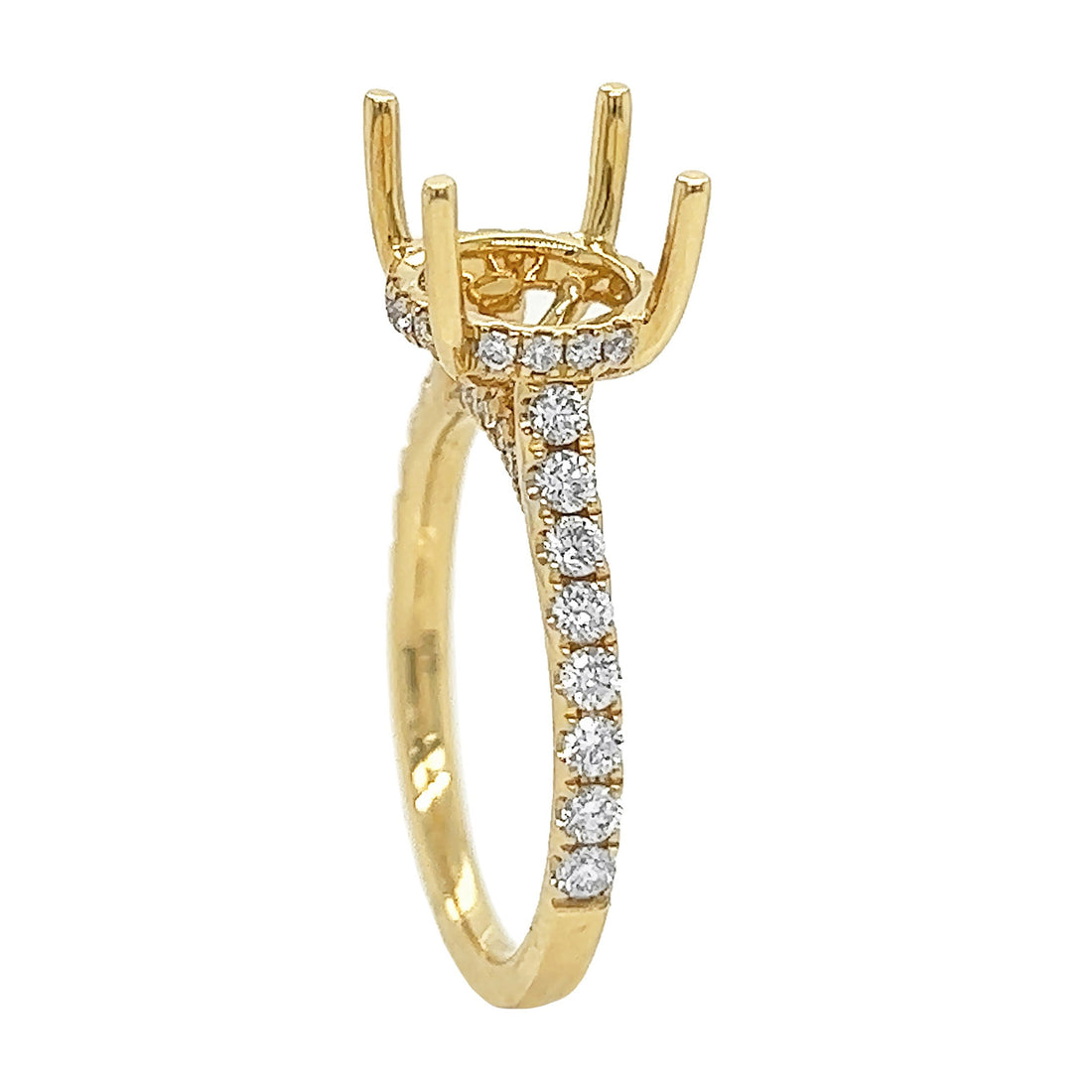 18kt Yellow Gold Diamond Semi-mount