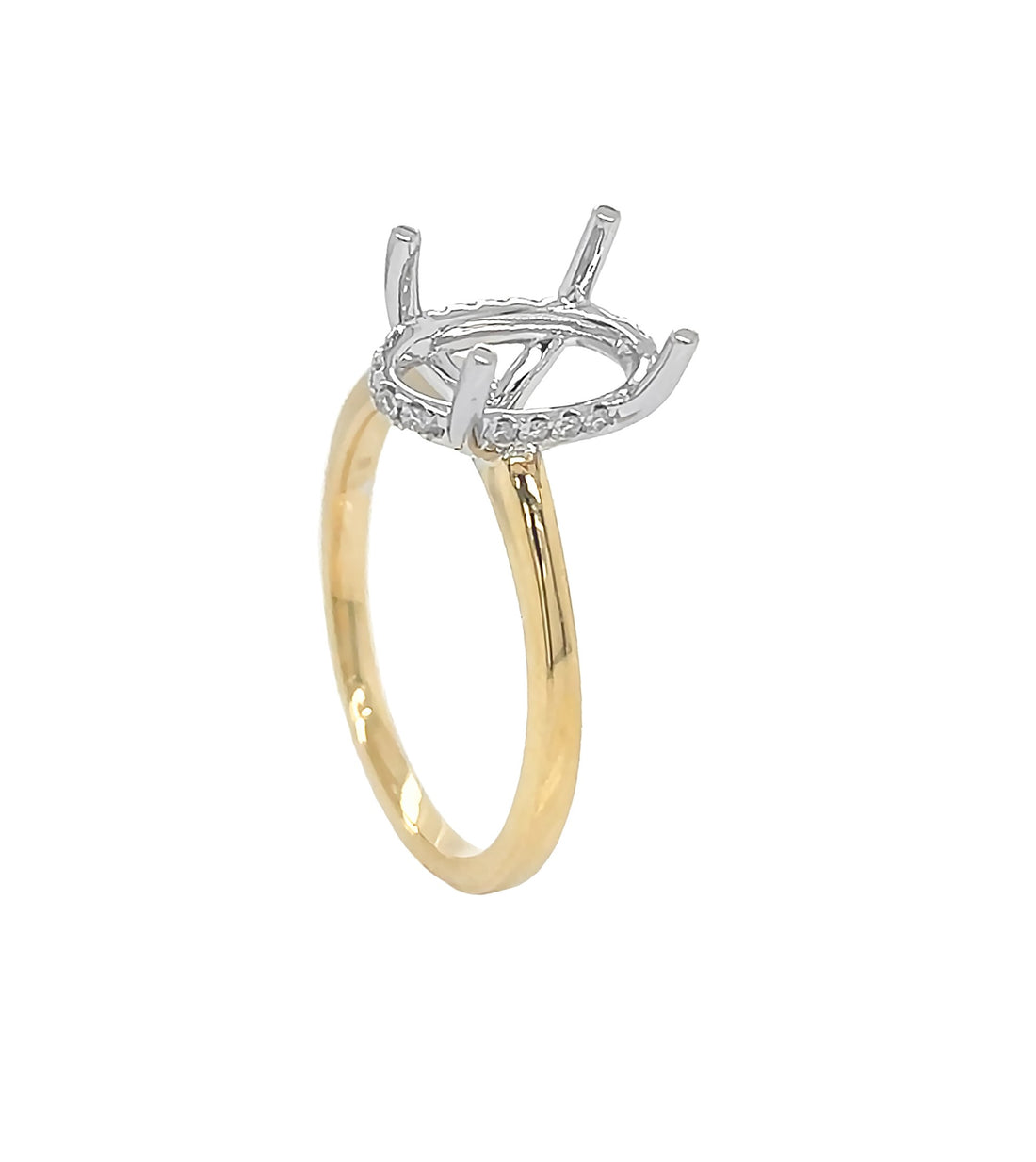 18kt Yellow and White Gold Diamond Semi-mount