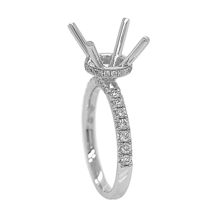 18kt White Gold Diamond Semi Mount