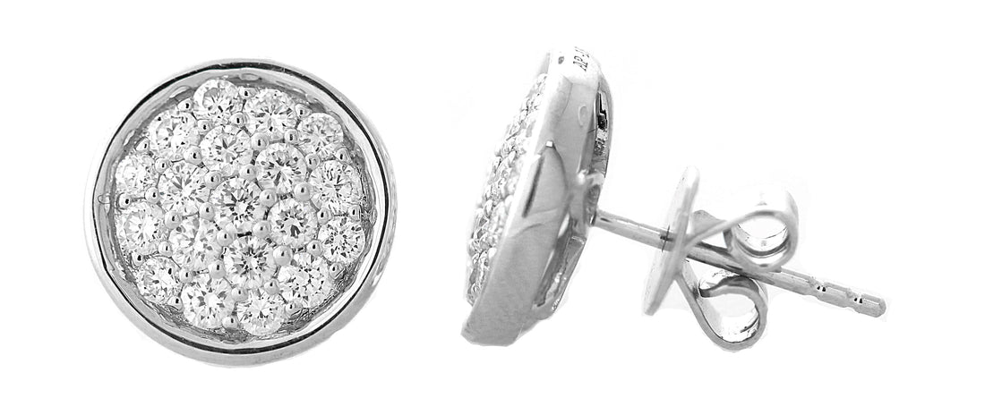 18kt White Gold Diamond Stud Earrings