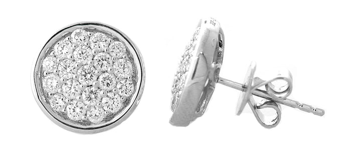 18kt White Gold Diamond Stud Earrings