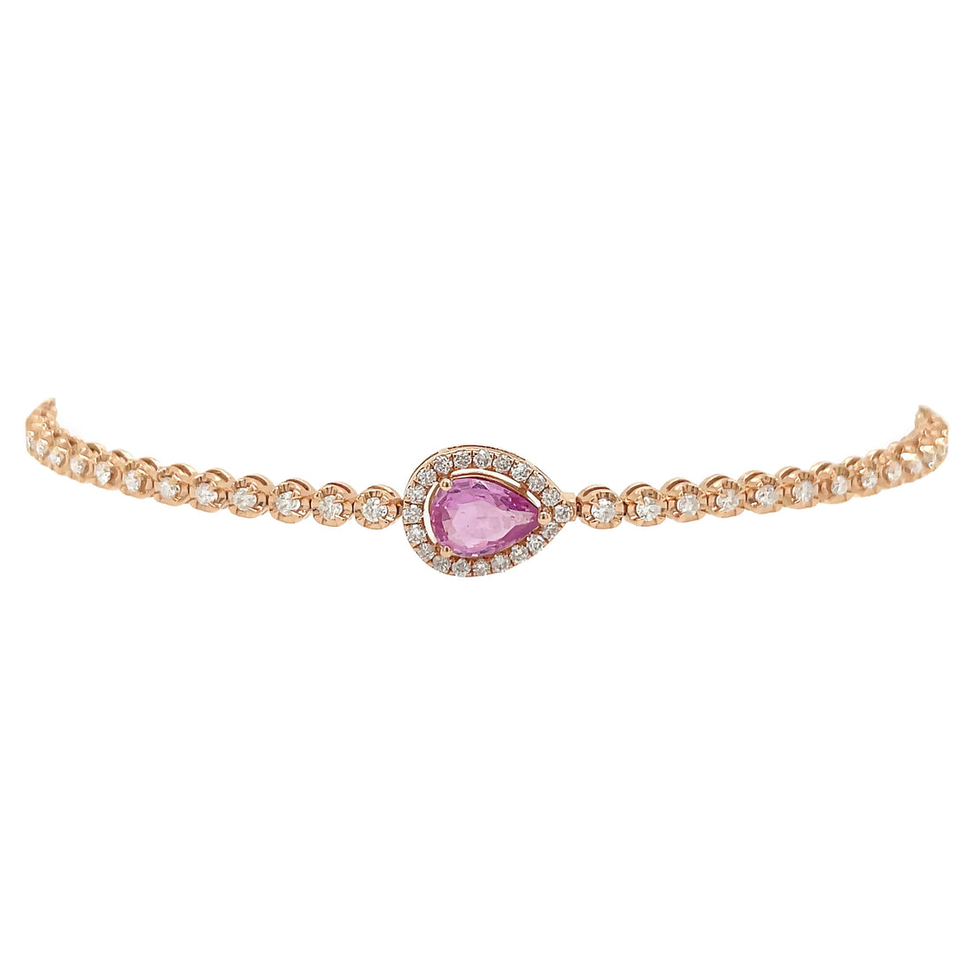 18kt Rose Gold Diamond And Sapphire Bracelet