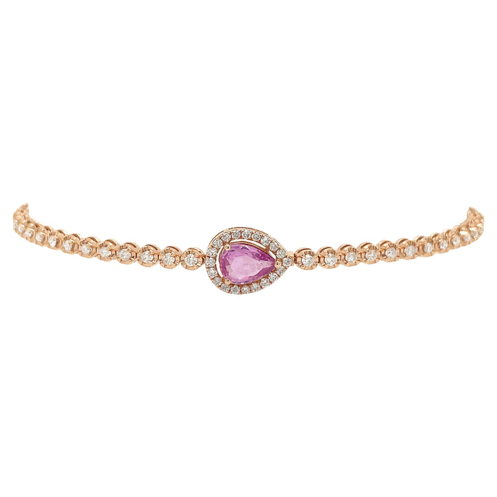 18kt Rose Gold Diamond And Sapphire Bracelet