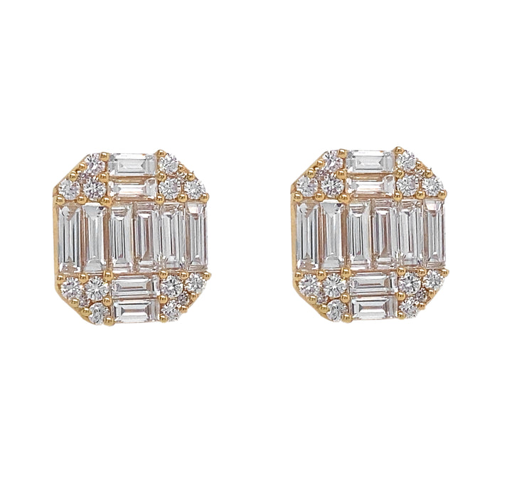 18kt Yellow Gold Diamond Earrings