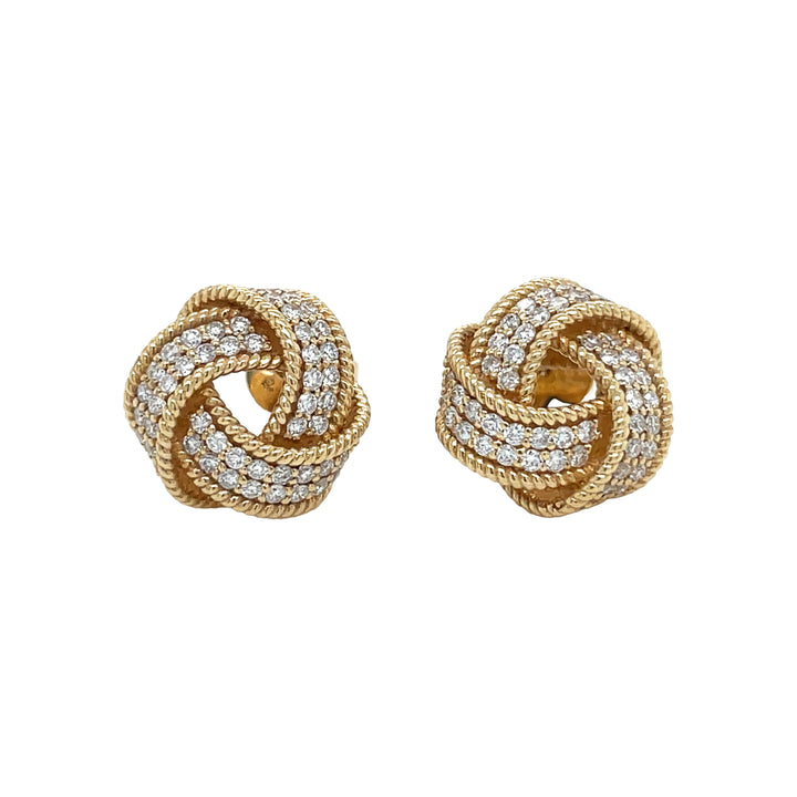 18kt Yellow Gold Diamond Earrings