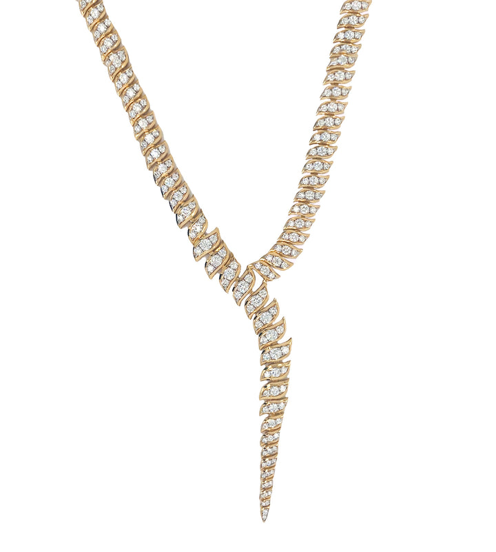 18kt Yellow Gold Diamond Dangling Necklace