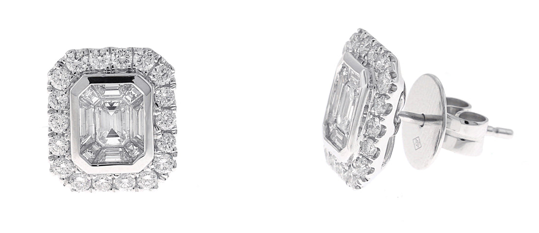 18kt White Gold Diamond Earrings
