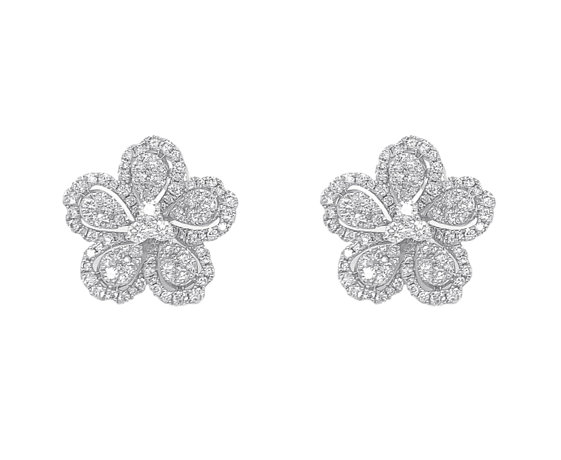 18kt White Gold Diamond Earrings