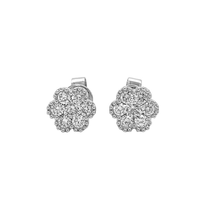 18kt White Gold Diamond Earrings