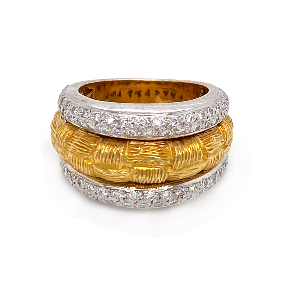 18kt White And Yellow Gold Diamond Ring